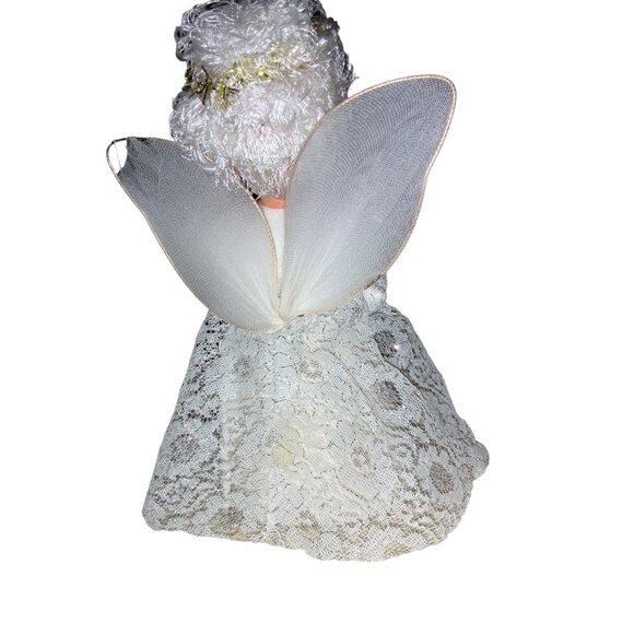 Christmas Angel Tree Topper White Hair vintage - Picture 6 of 11